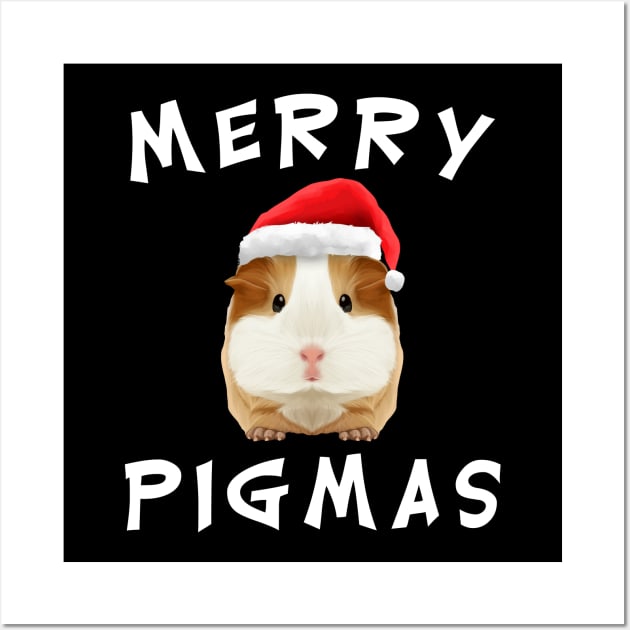 Guinea Pig Merry Pigmas Christmas Xmas Gift Idea Wall Art by TheTeeBee
